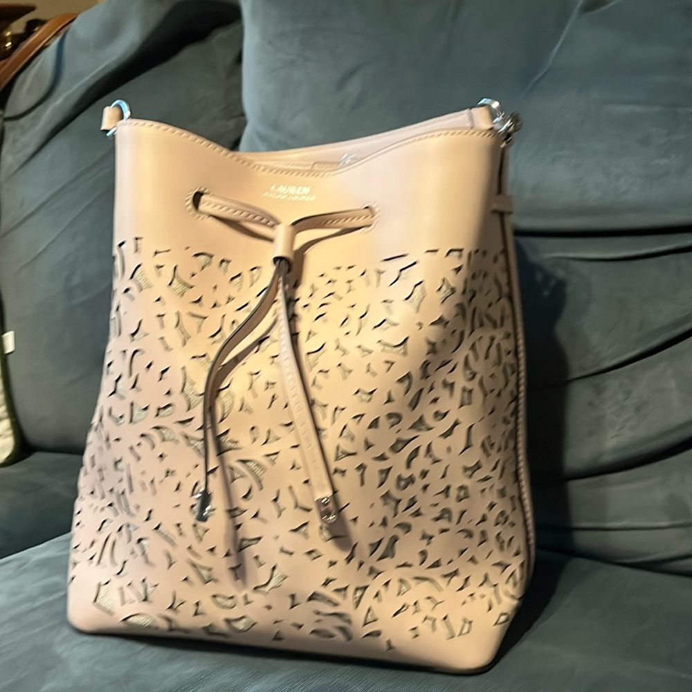 Lauren Ralph Lauren laser cut large Debby bag.
